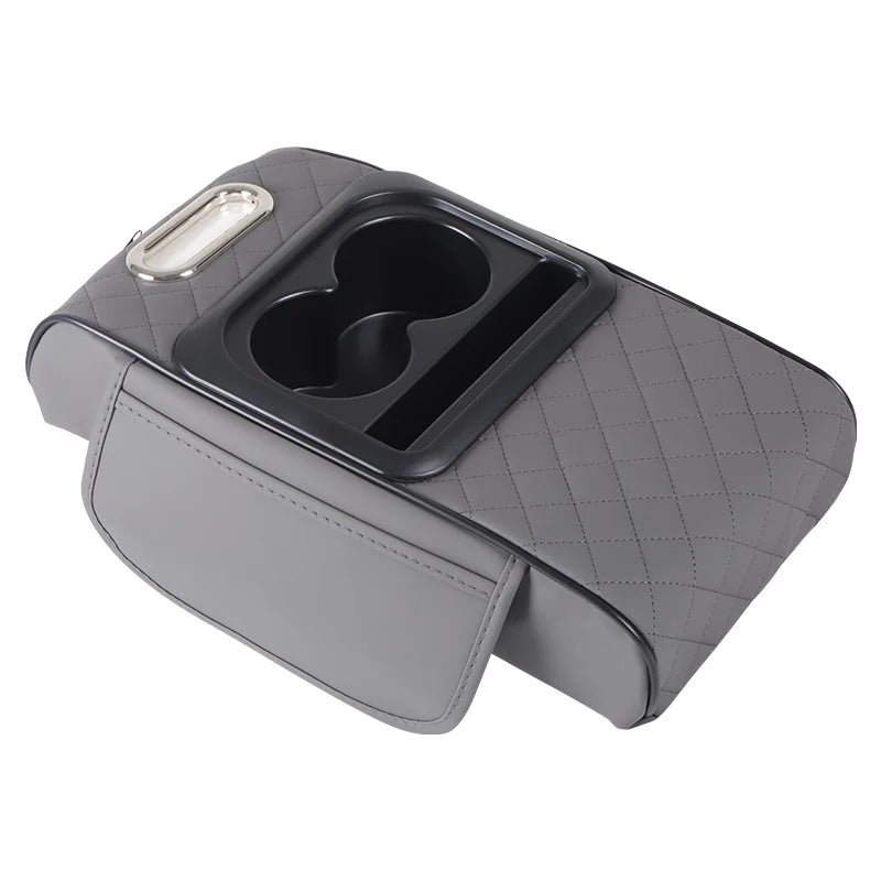 Car Center Console Organizer, Car Armrest Storage Box, Armrest Heightening Cushion with Cup Holder Armrest Storage Organizer Box
