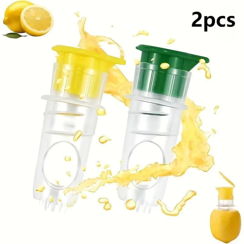 1/2pcs Lemon Mini Squeezer Portable Lemon Juicer With Lid, Squeeze Lime for Cocktails Easy Juice Extractor Freshness Preserving