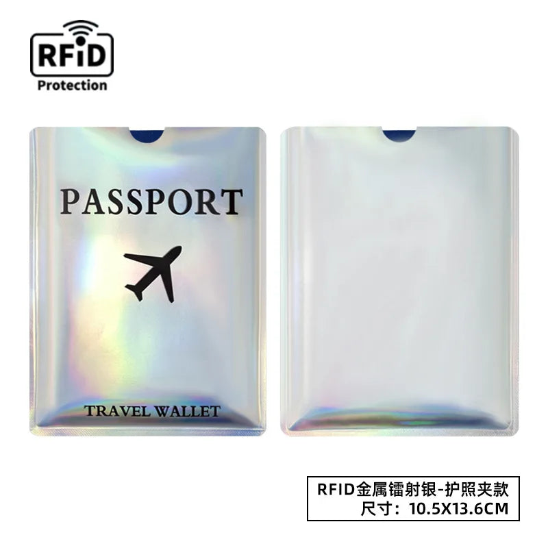 Anti Magnetic Passport Protective Cover Anti-theft Brush Aluminum Foil Passport Bag Rfid Cover for Passport