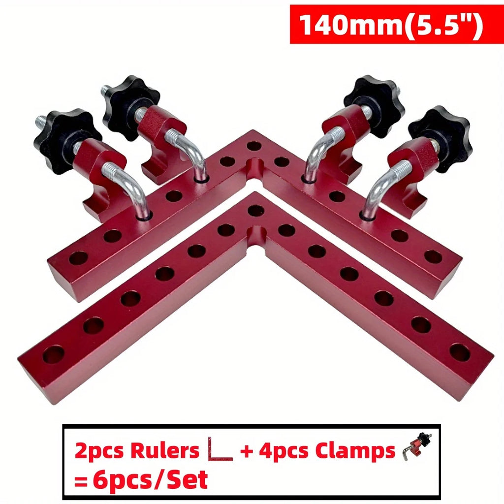 3/6pcs 90 Degree Positioning Squares Right Angle Clamps - Aluminum Alloy Carpenter Corner Clamping Square Tool