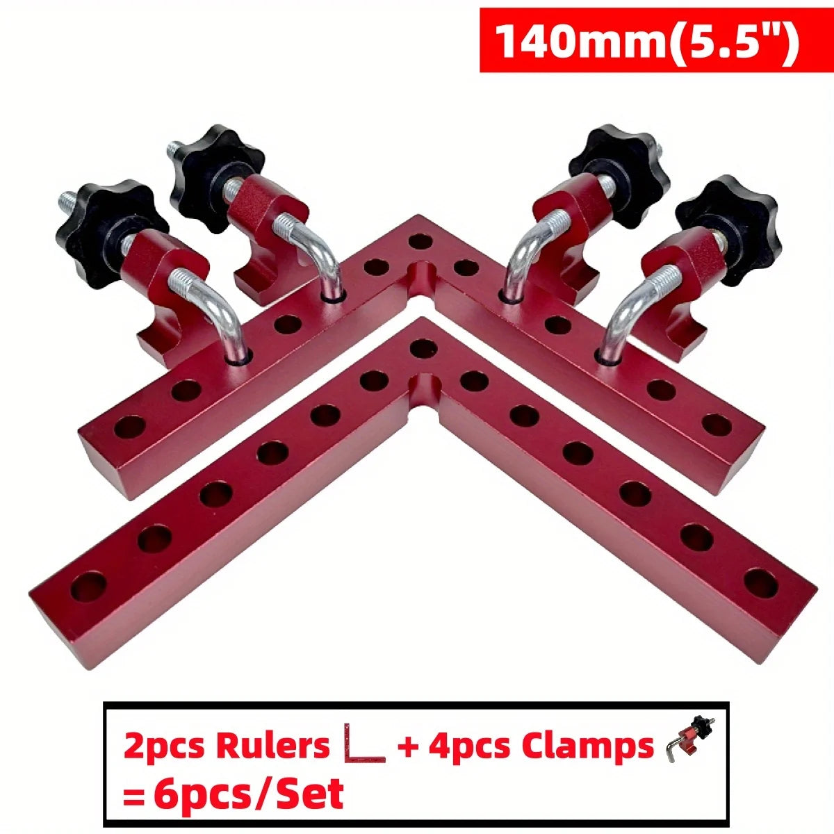 3/6pcs 90 Degree Positioning Squares Right Angle Clamps - Aluminum Alloy Carpenter Corner Clamping Square Tool