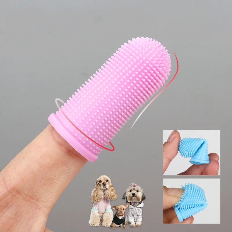 Soft Nontoxic Pet Finger Toothbrush for Dogs And Cats - Efficient Breath Care Pet Cleaning Tool Essential Pet Supplies