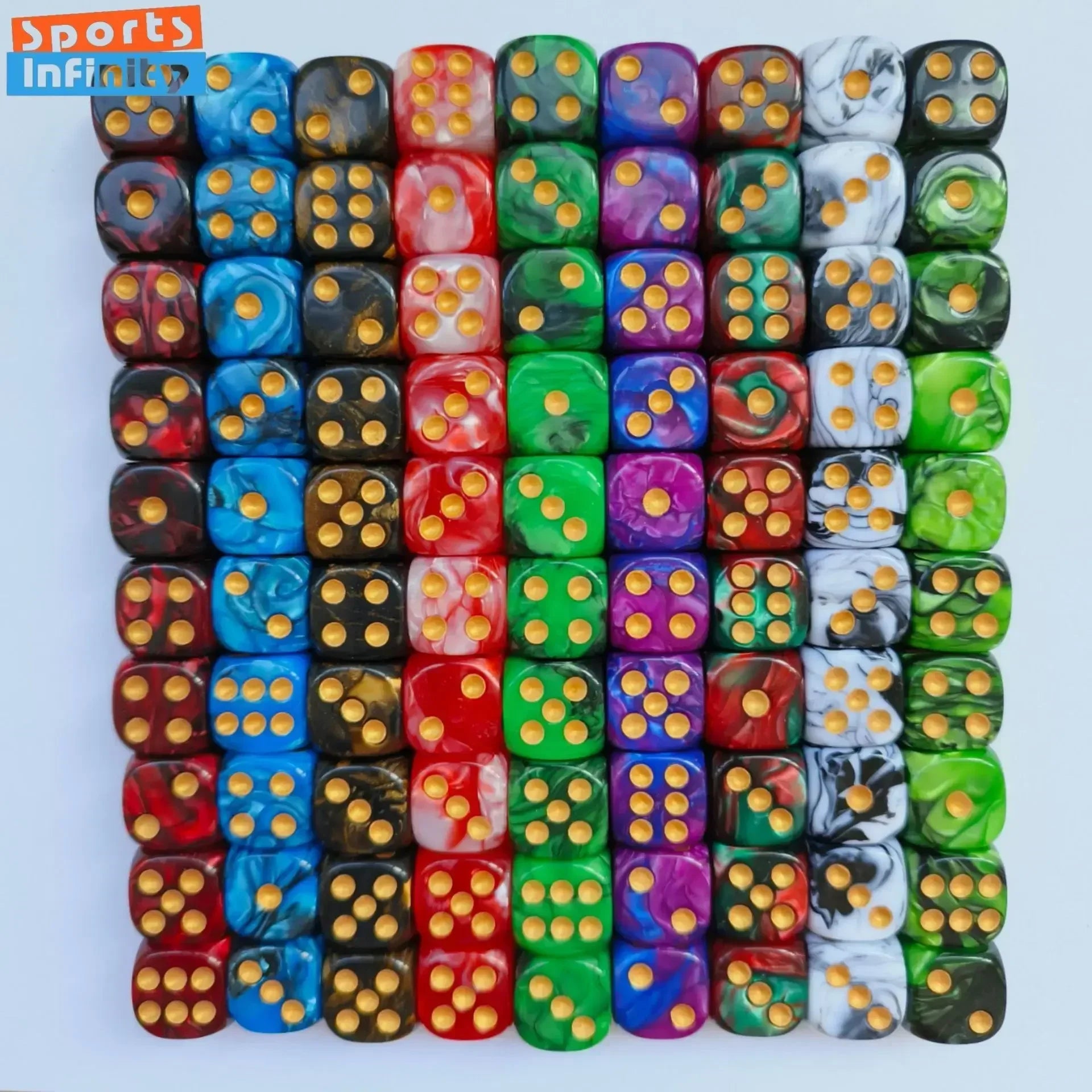10pcs of 16MM Dual Color COC Dice Acrylic Digital Dice Dnd TRPG Cthulhu Running Team Board Game Dices Entertainment Dnd Dice Set