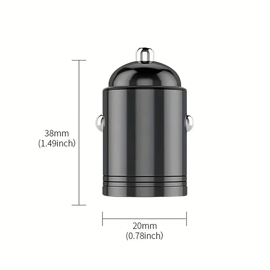 Mini Fast Dual PD 45W USB C Car Charger Adapter, Zinc Alloy Shell, 2-Port Cigarette Lighter, Car Charger for Phone Laptop Tablet