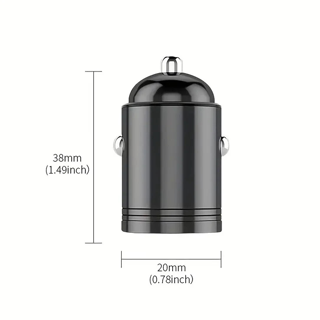 Mini Fast Dual PD 45W USB C Car Charger Adapter, Zinc Alloy Shell, 2-Port Cigarette Lighter, Car Charger for Phone Laptop Tablet