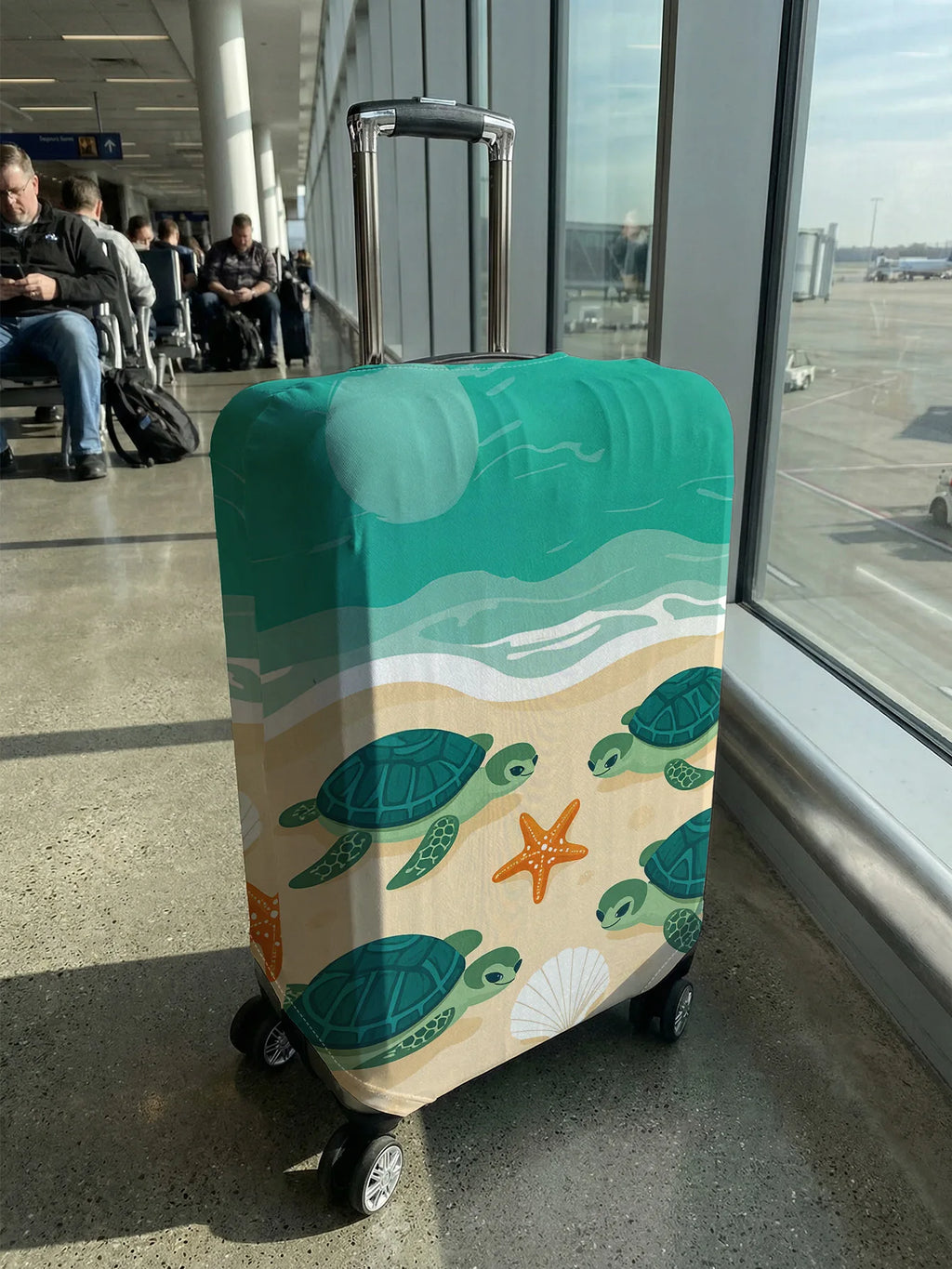 Beach Sea Turtle Ocean Style Print Luggage Cover, Suitable for 18-32 Inch Luggage Cover, Luggage Handle Glove, Travel Accessorie
