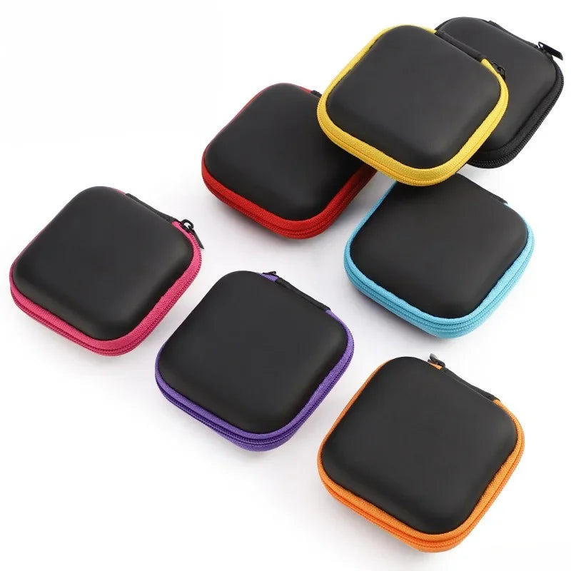 EVA Earphone Case Square Shape Charging Line Cable Organizer Box Portable Coin Storage Bag Keys Holder Case Box
