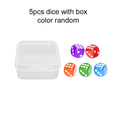 5pcs Six Sided Dice 14mm with Storage Box Transparent Color Acrylic Entertainment Board Game Accessories Gambling Props TMZ