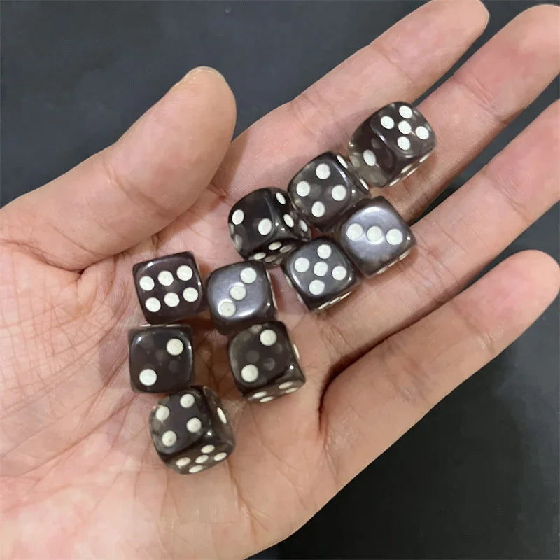 50pcs/Pack High Quality New 12mm Acrylic Transparent D6 Point Dice #12 Round Corner Boutique Dice
