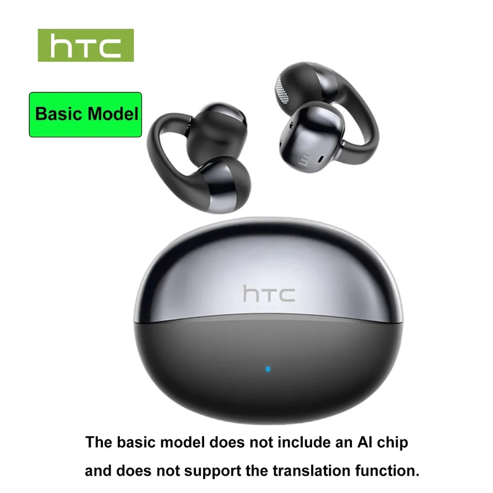 Wireless Earbud HTC NE56 Ear Clip Sport Earphone Bluetooth 360°Spatial Sound IPX5 Waterproof With HD Call 3D Audio Low Latency