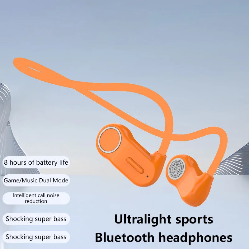 2026 New Bluetooth Earphone Neck Mounted Wireless Headset Sports Wireless HiFi Stereo Music Headset Smooth Sound Conduction