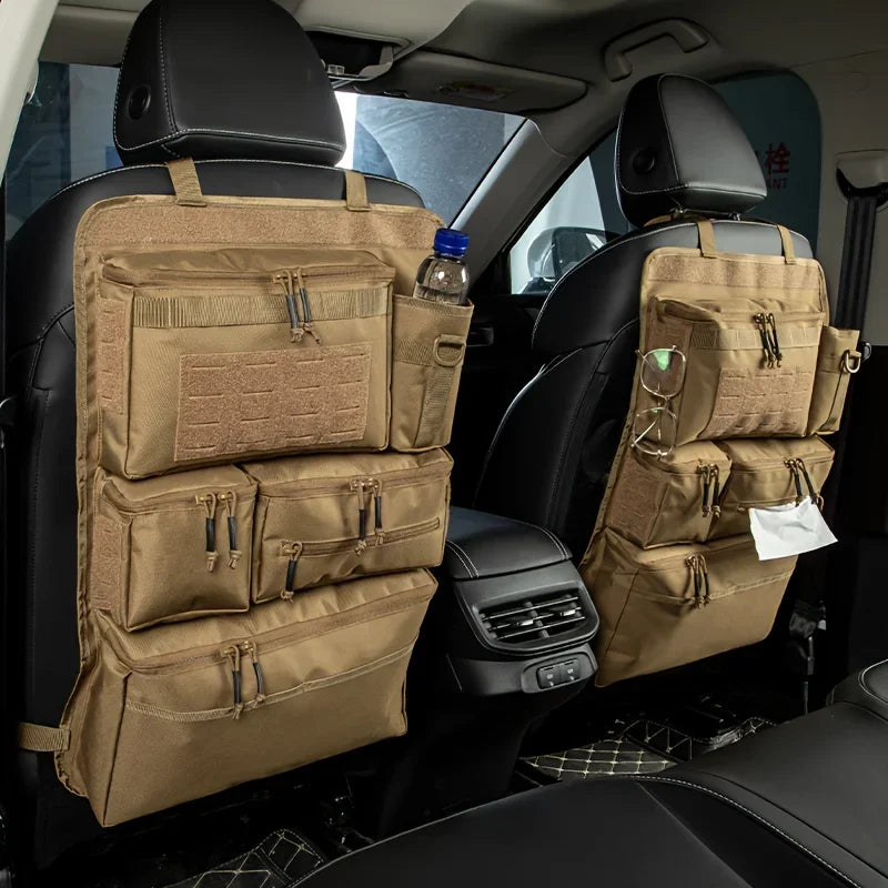 Multifunctional luggage organizer and storage bag, tactical storage bag for car rear seats, hanging rear seat bag