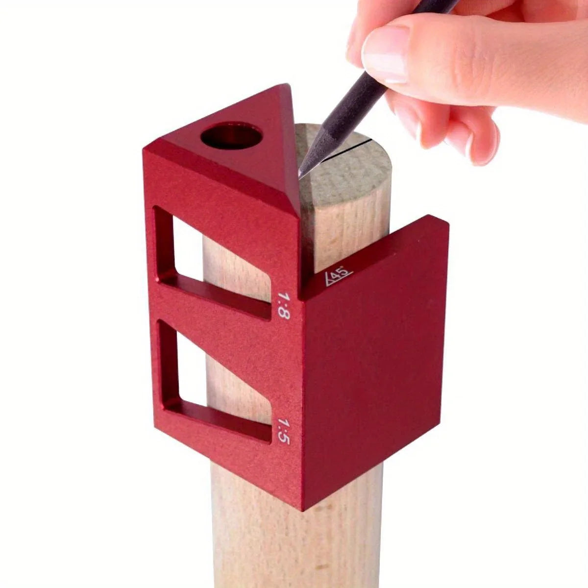 Aluminum Alloy 45/90 Degree Square Dovetail Jig Center Scribe Ruler , Multifunctional Marking Gauge Carpentry Tools