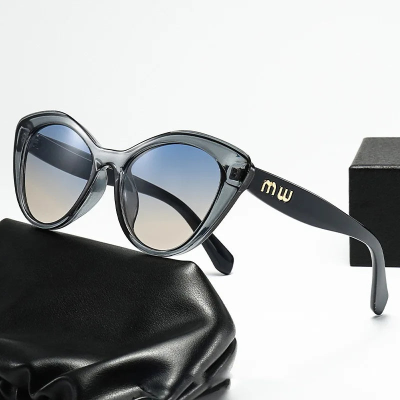 2025 Sexy Women MIU Style New High Quality Oval Metal Frame Sunglasses Luxury Brand Design Outdoor Leisure Fashion Sunglasses