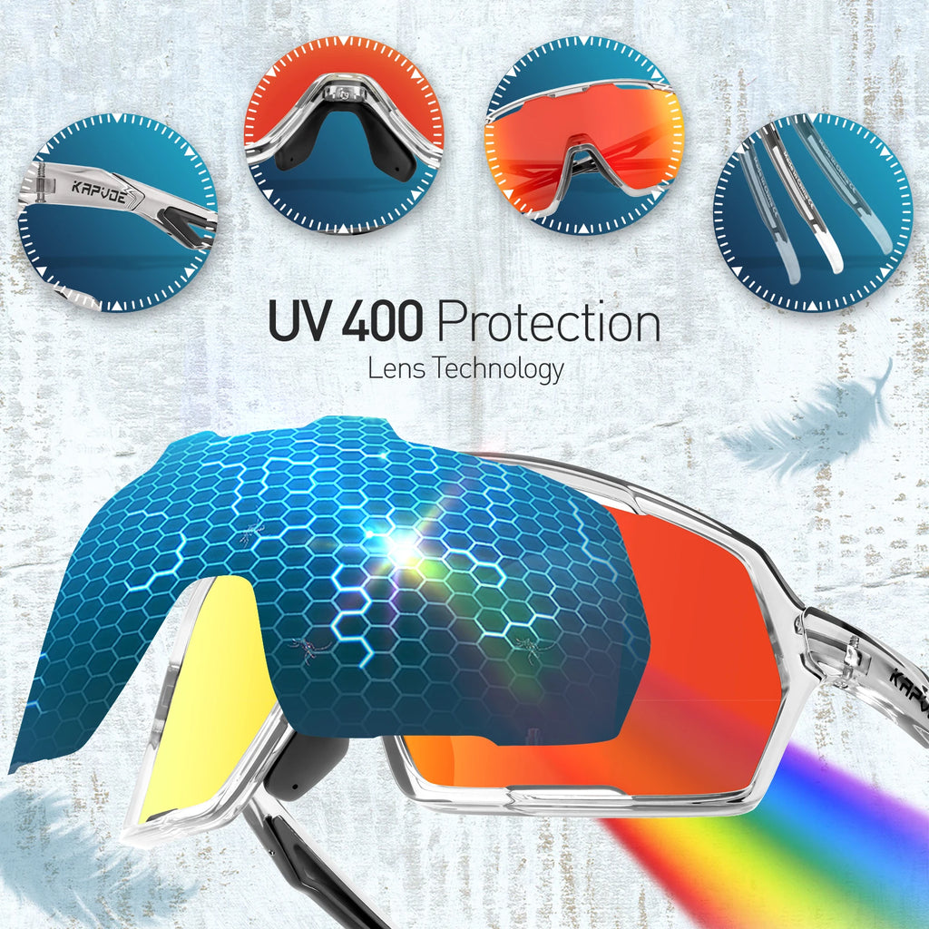 SCVCN Outdoor Hiking Eyewear Cycling Glasses Bike Racing Camping Sunglasses Baseball Equipment UV400 Bicycle Sports Accessories