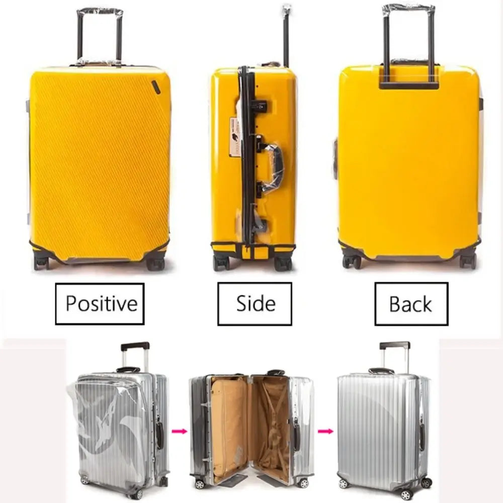 PVC Transparent Suitcase Cover Waterproof Wear-resistant Dustproof Luggage Cover Travel Accessories No Disassembly Required