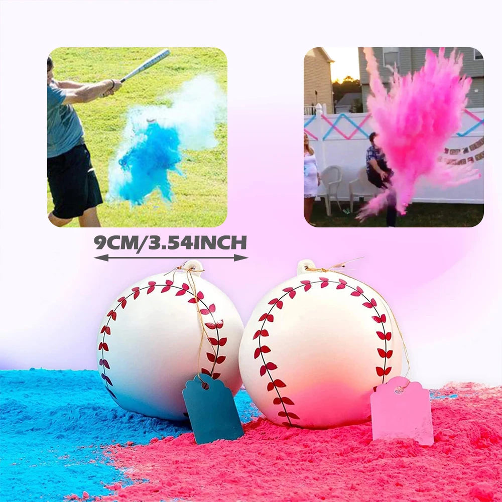 1 Set Gender Reveal Party Baseball, Plastic Baseball With Pink & Blue Corn Powder, Fun Activities for Baby Showers, Gifts