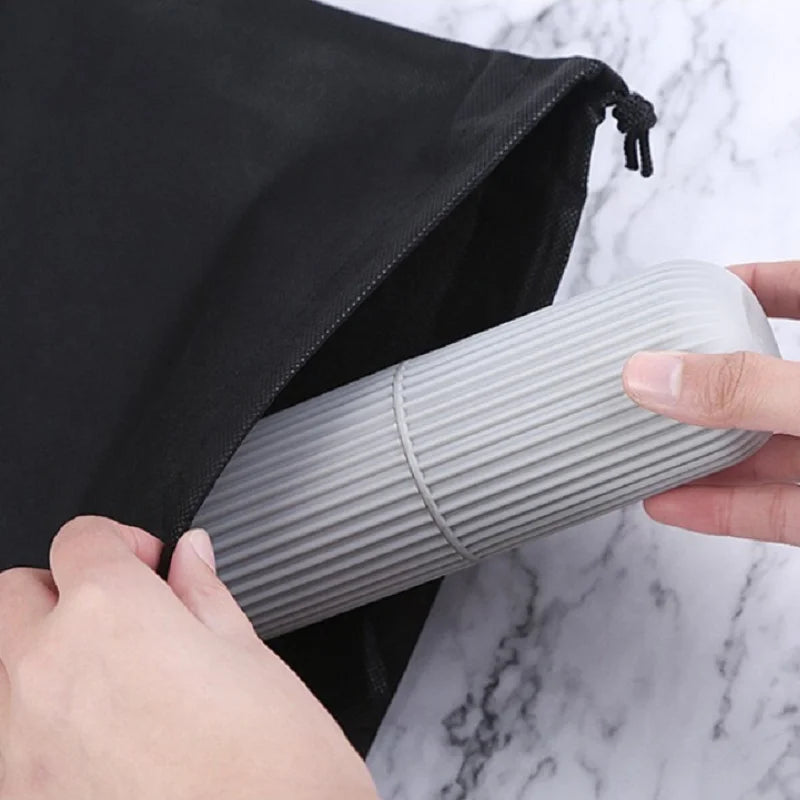 Portable Travel Toothbrush Box Vertical Striped Mouthwash Cup Toothpaste Tube Organizer Toothware Storage Case for Bathroom & Ou