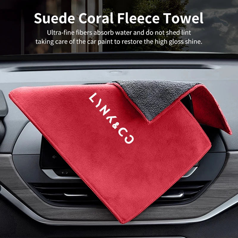 Microfiber Towel Car Cleaning Care Tools Accessories For LYNK&CO 01 02 03+ 05 06 09 PHEV 09 MHEV
