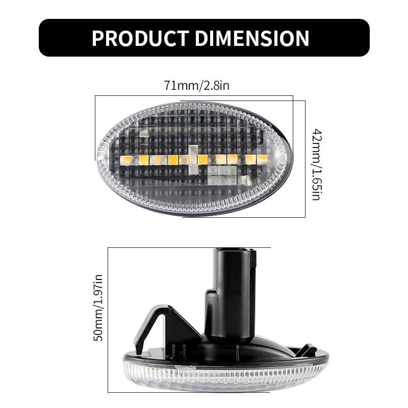 2PCS Clear Lens LED Side Marker Turn Signal Lights Canbus For Subaru Liberty 00-03 Forester 00-07 11-13 Impreza WRX STI 02-07