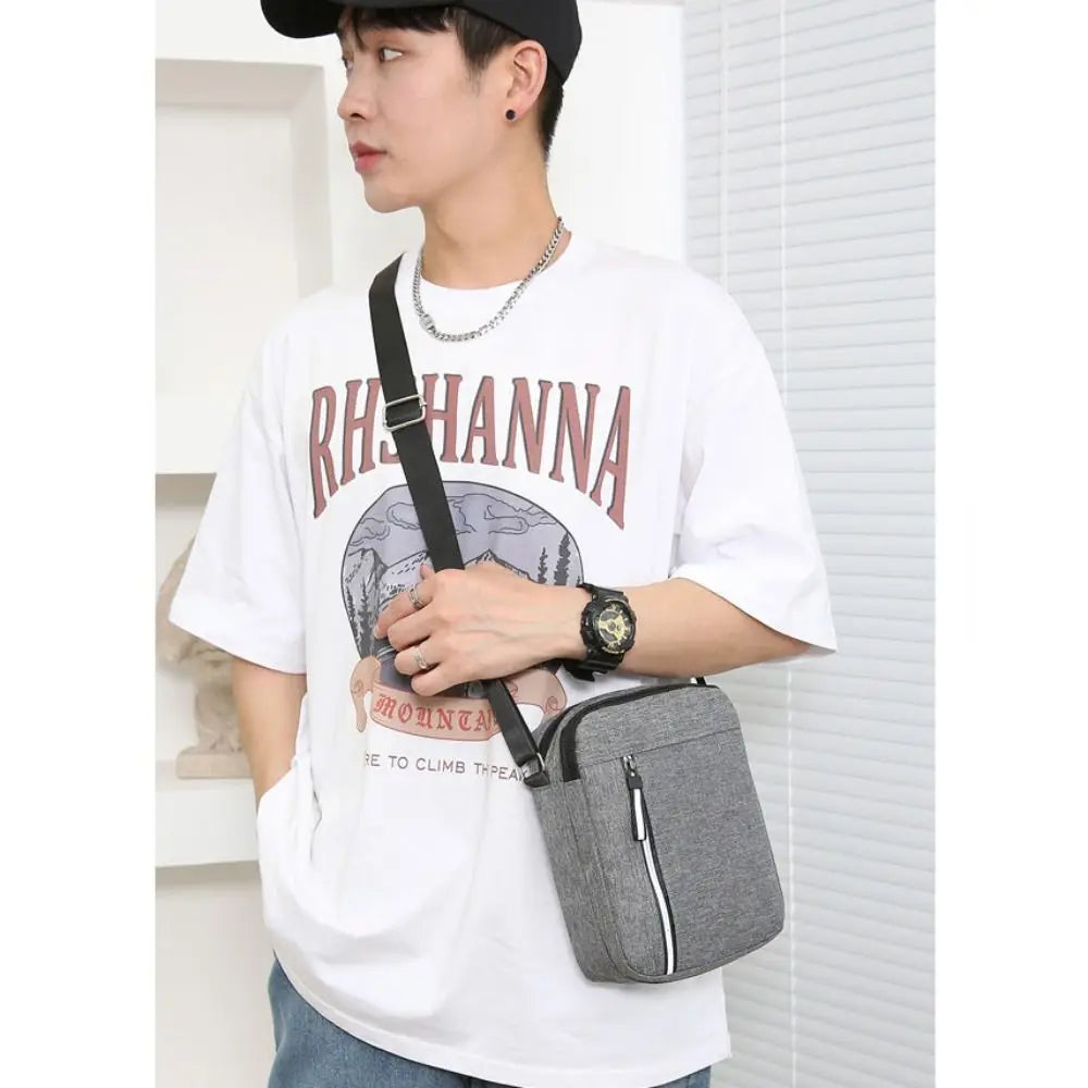 Large Capacity Crossbody Bag For Men Durable Casual Nylon Waterproof Handbag Messenger Bag Travel Male Fashion Shoulder Bag
