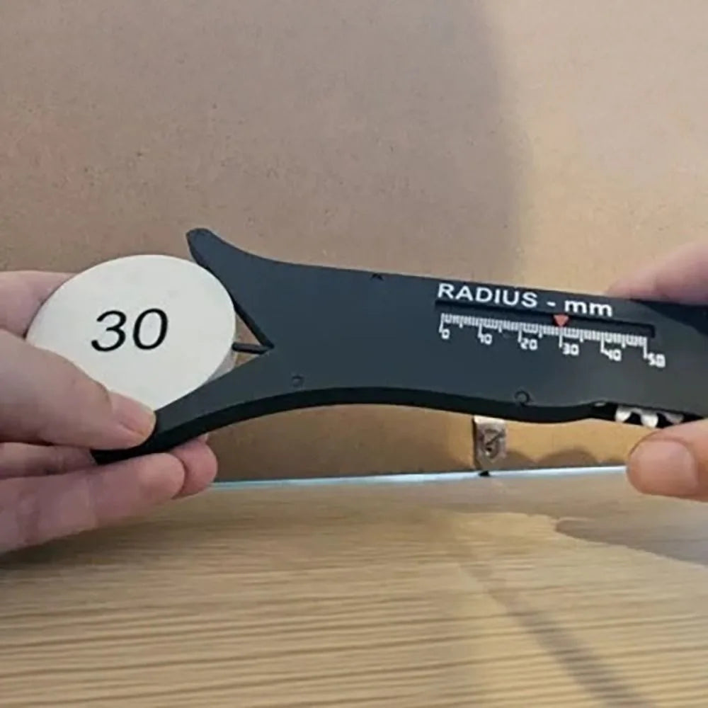 1:1 Proportional Slide Radius Measuring Tool 2mm Radius 3D Printing Radius Measurement Instrument 4mm-100mm Diameter Portable