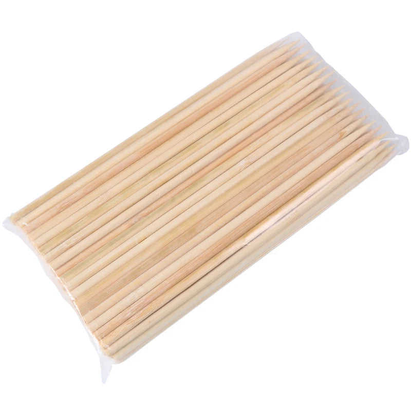 100pcs 20-50CM Disposable Food Sticks Bamboo Skewers Food Bamboo Meat tool Barbecue Party Disposable Long Sticks BBQ Accessorie