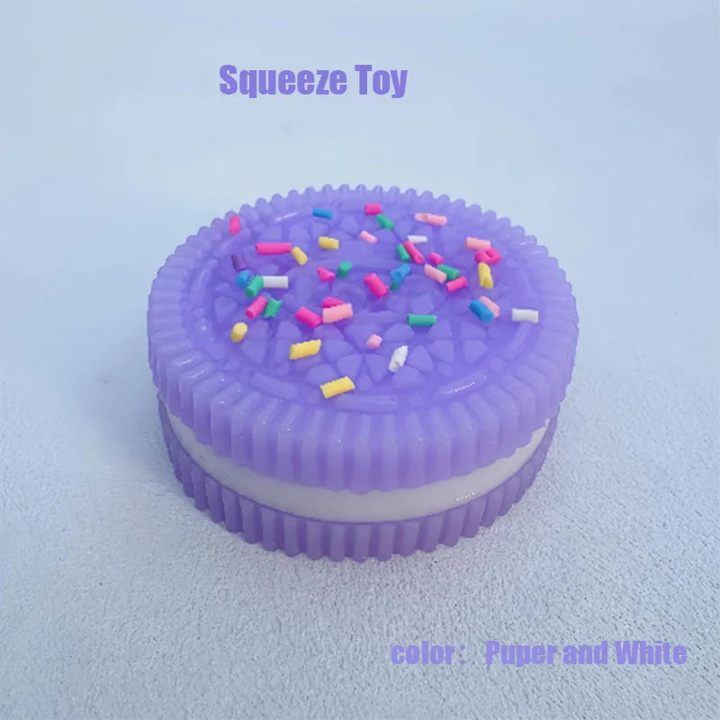 Simulation Biscuit Stress Relief Squishy Toy Creative Cookie Pinch Squeeze Toy Biscuit Anti-stress Fidget Toy for Adult