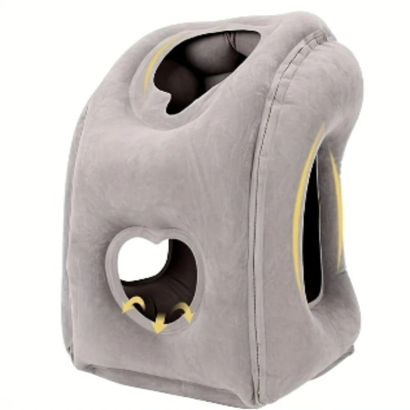 1pc Inflatable Travel Pillow with Patented Valve Design-Adjustable Neck & Head Support, Lightweight,Thanksgiving,Christmas gift