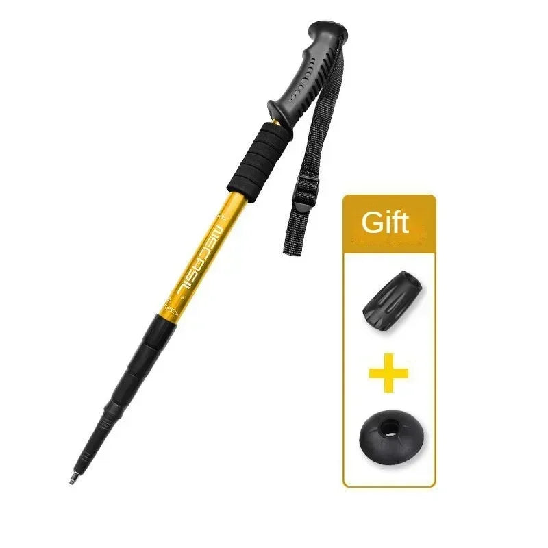 Aluminium Alloy Teleskopic Stick Hiking Poles Trekking Walking Sticks Ultralight Adjustable Walking Cane Telescopic Alpenstock