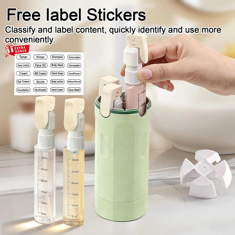 New 4 in 1 Travel Dispenser Portable Travel Bottles Leak Proof Leakproof Travel Container For Perfume Shampoo Conditioner Lotion