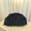 1pcs Long Fluffy Fur European Style Cloud Handbag Irregular Large Capacity Women Shoulder Bag For Winter