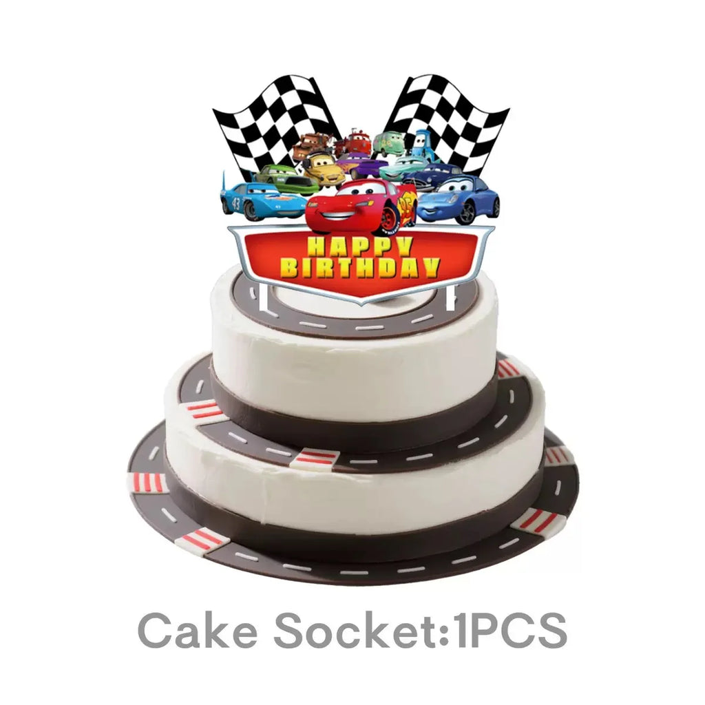Race Car Party Favor Braclet Stamp Keychain Popcorn Box Party Decoration Cupcake Dessert Tower Kids Birthday Celebrations Favor