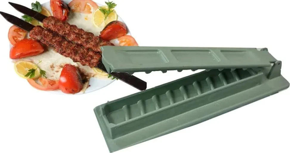 Single Row Kebab Maker Kebab Press Maker BBQ Meat Skewer Machine Reusable Plastic BBQ Skewer Maker Kebab Preparation BBQ Tools