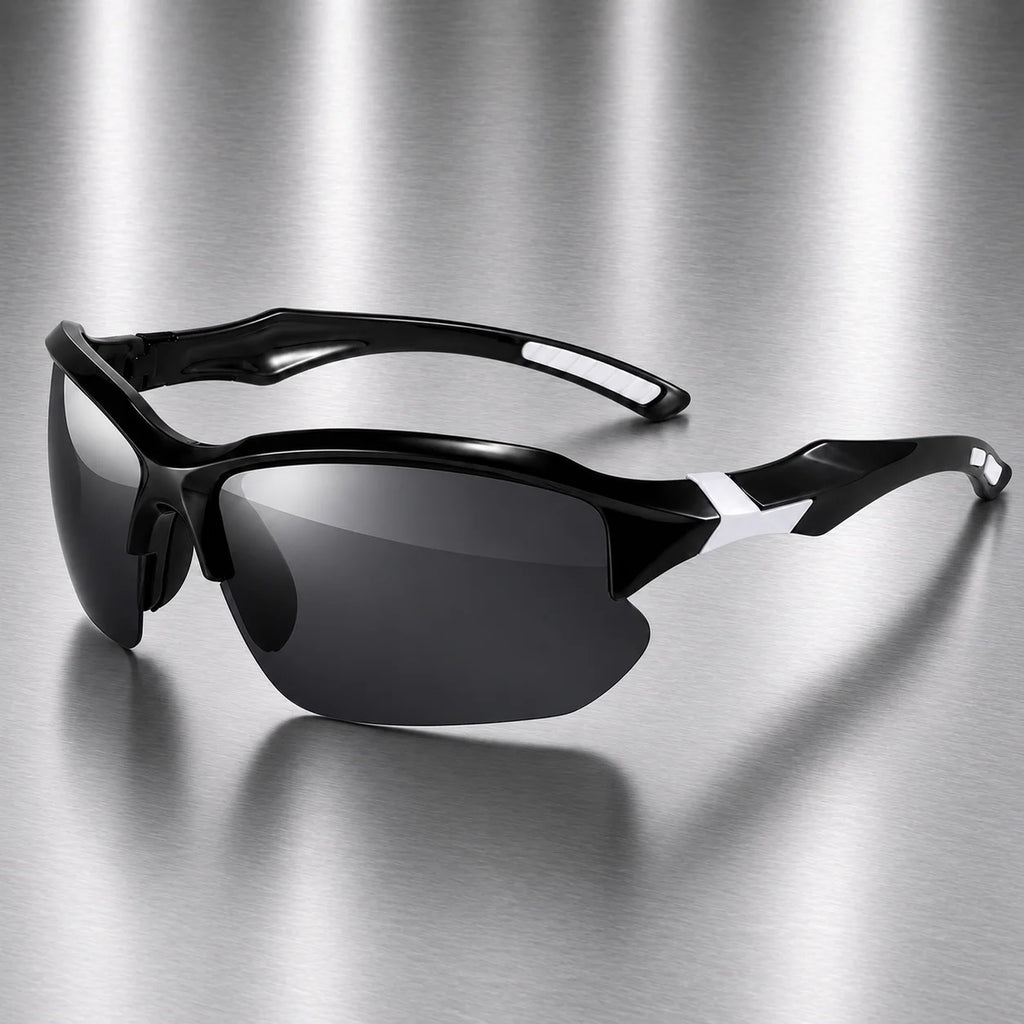 Men Polarized Sports Sunglasses UV400 Half Frame Cycling Driving Glasses Lightweight Outdoor Fishing Running Sun Shades