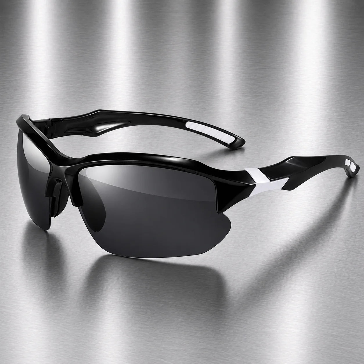 Men Polarized Sports Sunglasses UV400 Half Frame Cycling Driving Glasses Lightweight Outdoor Fishing Running Sun Shades