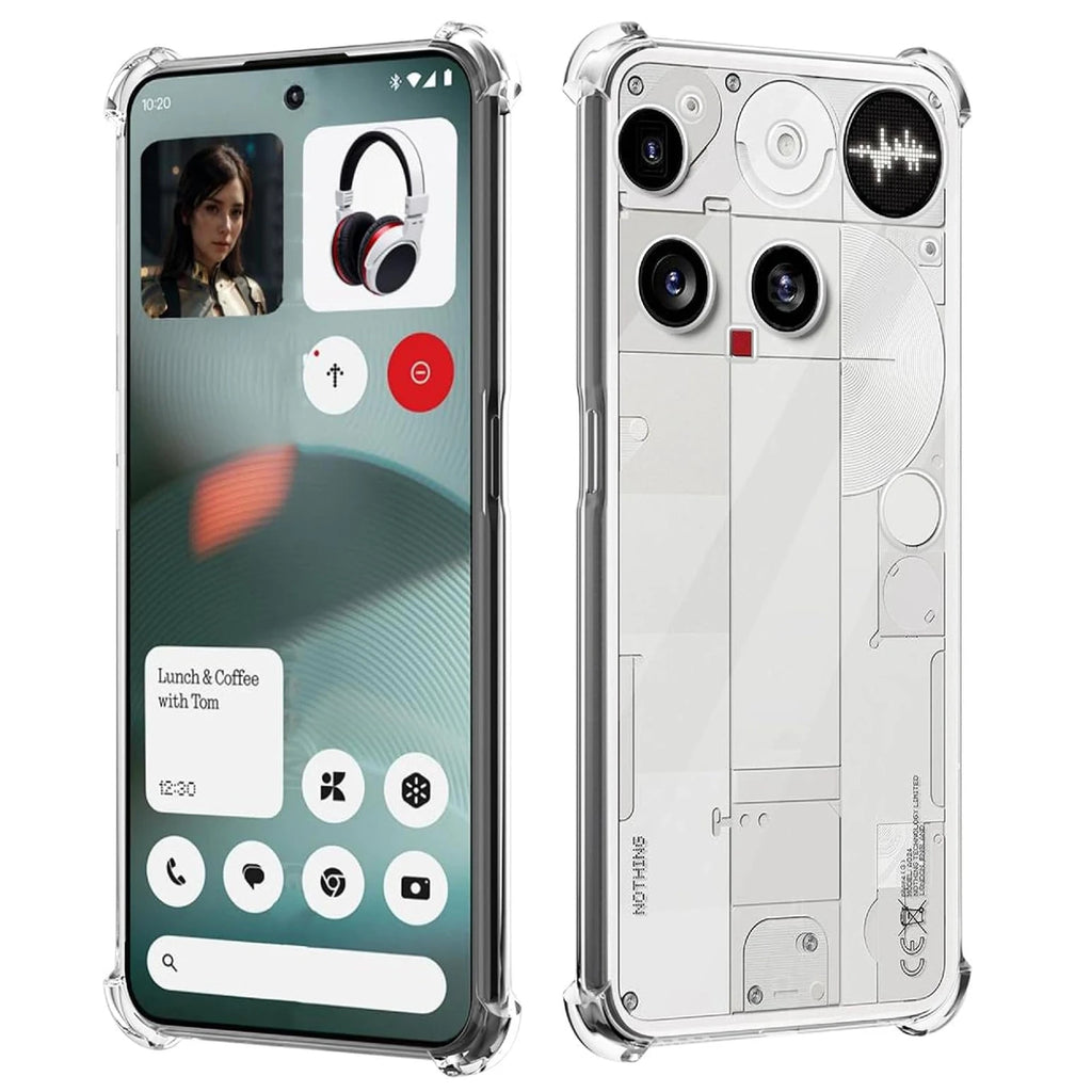 Airbag Shockproof Gradient Transparent TPU Case for Nothing Phone 3 (3) Protective Cover Back Shell Frame Capa Fundas