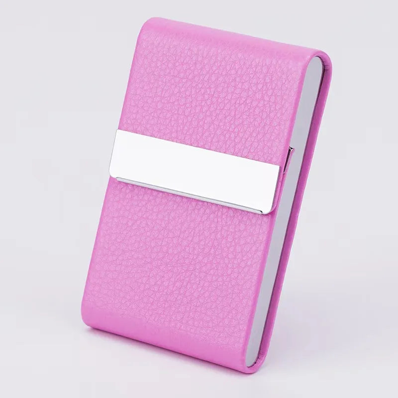 Slim 7 Slot Cigarette Case for Women I Automatic Pop-Up Mini Leather Holder l Shockproof Metal Core & Pastel Colors Gift Box