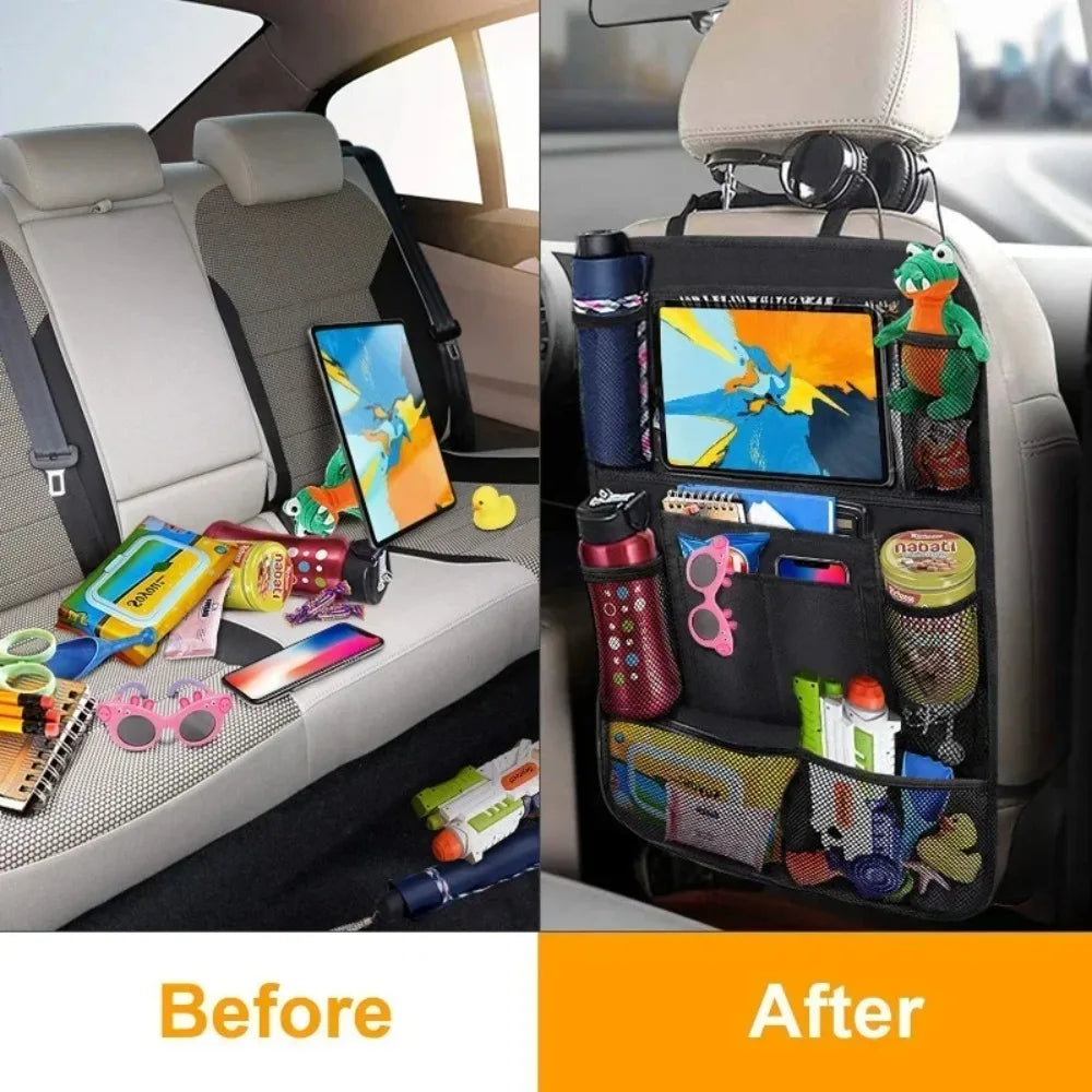 Car Backseat Organizer 9 Storage Pockets Seat Back Protectors Kick Mats for Kids Toddlers Accessories Car Seat back Storage