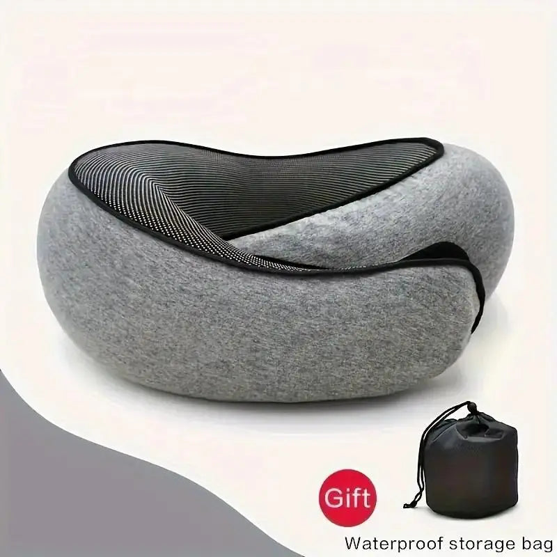 Comfortable Memory Foam Travel Neck Pillow with Breathable Cover Machine Washable Ideal for Airplane Office School Car and Home
