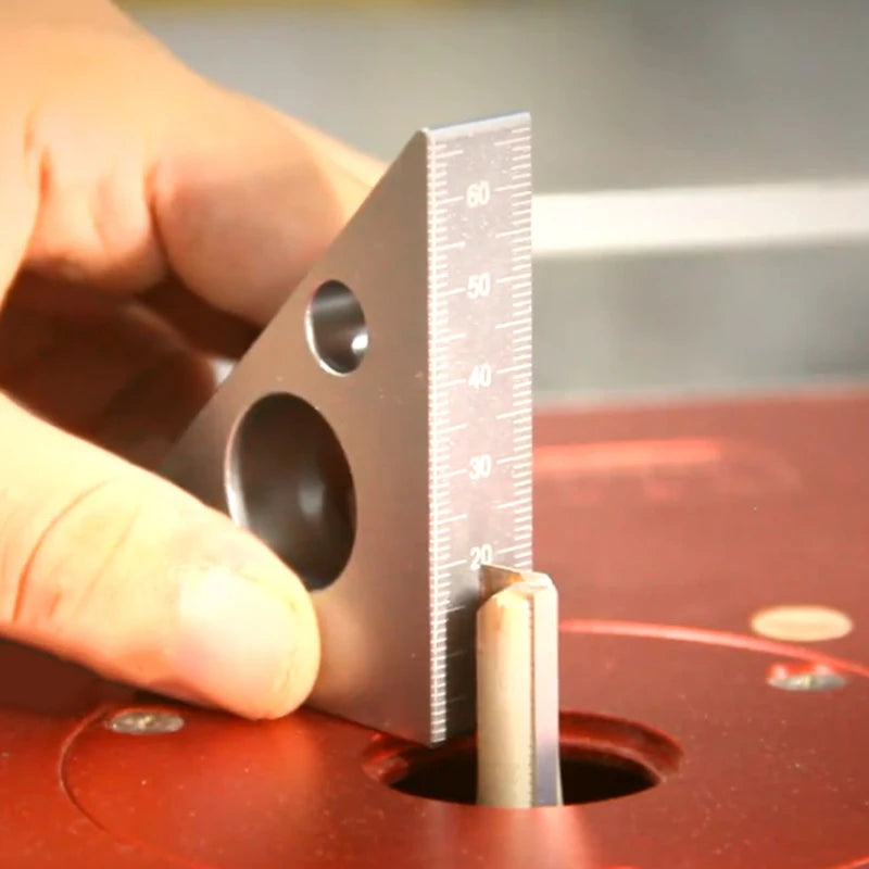 45 Degree Aluminum Alloy Angle Ruler Inch Metric Triangle Ruler Carpenter's Workshop Woodworking Square Multifunction Tool
