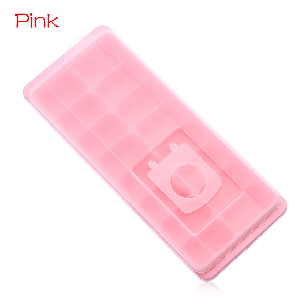 16 Cavity Jelly Freezer Kitchen Plastic Maker Box Ice Tray With Lid Jelly Freezer Cube Mold