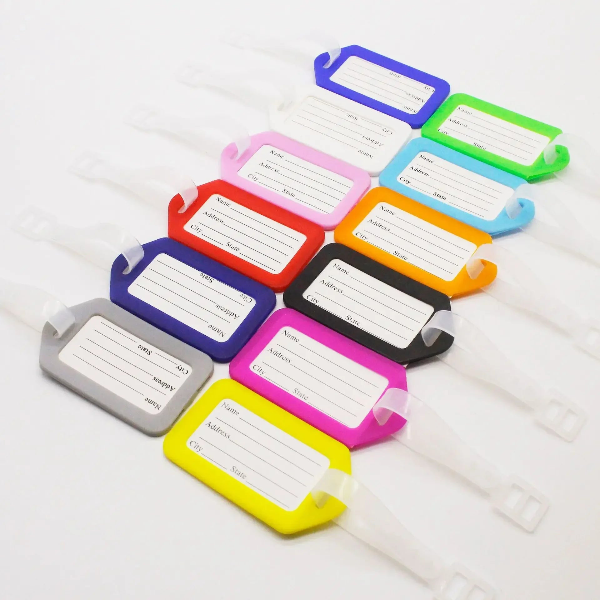 1PCS Colors Luggage Tags Backpack Bags Suitcase Name Tags Pendants Cute Cartoon Airplane Boarding Labels Travel Accessories