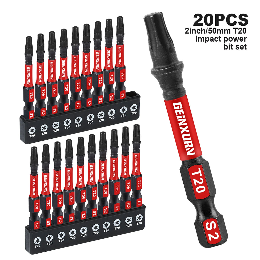 Geinxurn 2In S2 Magnetic T20 Torx Bits With Base, Motorcycle Repair Tools&Suitable for Motorcycle Maintenance