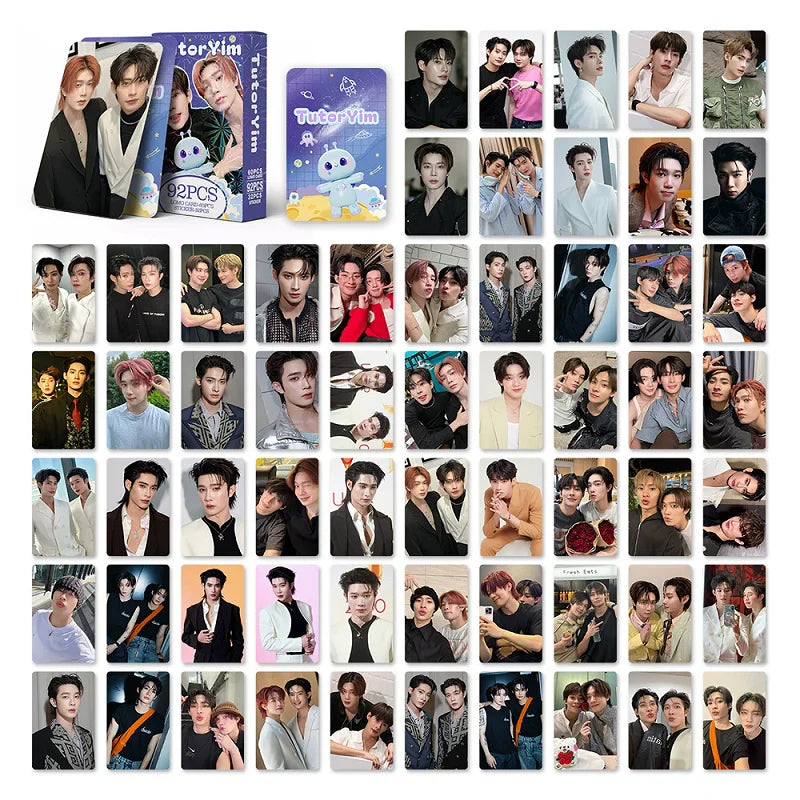 92Pcs TutorYim Lomo Cards Thai BL Idol HD Photocards Mini Portrait Decor Stickers Fans Collection Gift