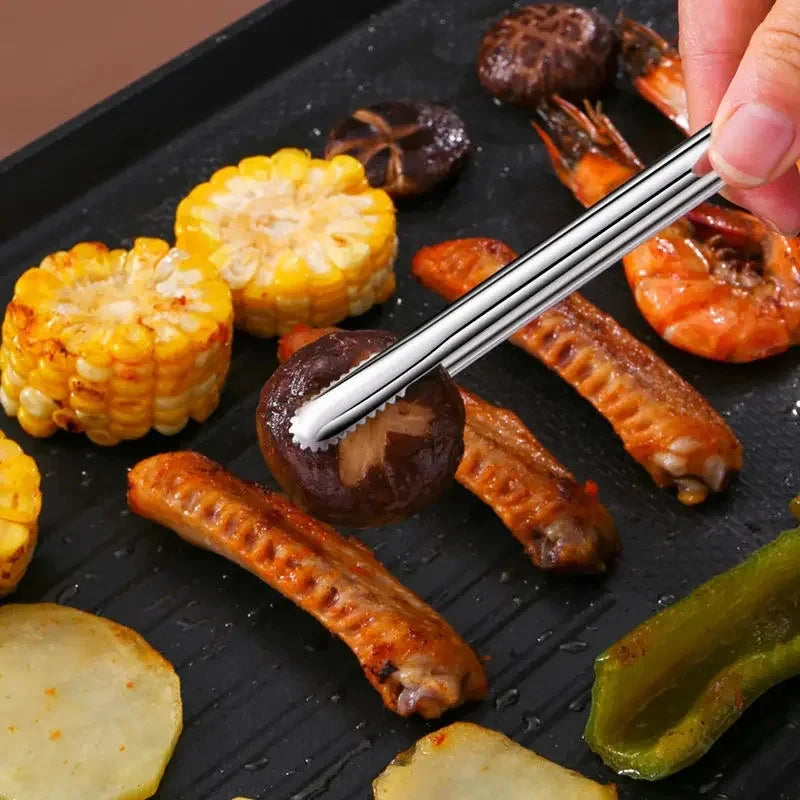 1/5pcs Stainless Steel Barbecue Clip Multifunction Food Tongs Clip Steak Tongs Lengthened Barbecue Clip Kitchen Barbecue Gadgets