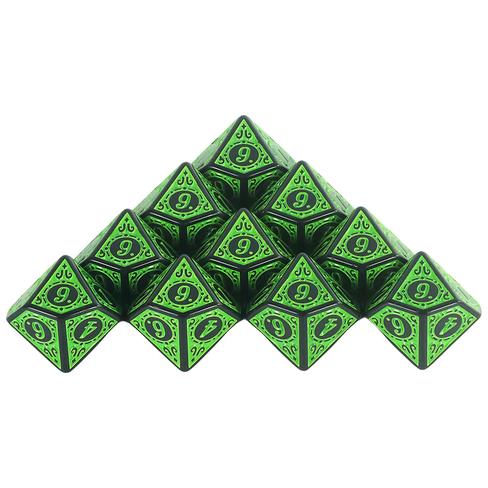 10 Sided Acrylic Dice D10 Polyhedral Dice Set for DND RPG Role Playing Table Games