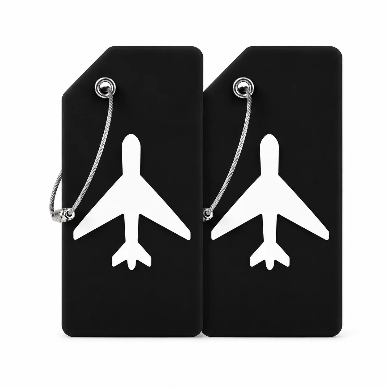 2/5PCS Silicone Travel Luggage Tag Airplane Design Suitcase Bag Identifier Bright Color with Steel Wire Loop Name Card Daily Use