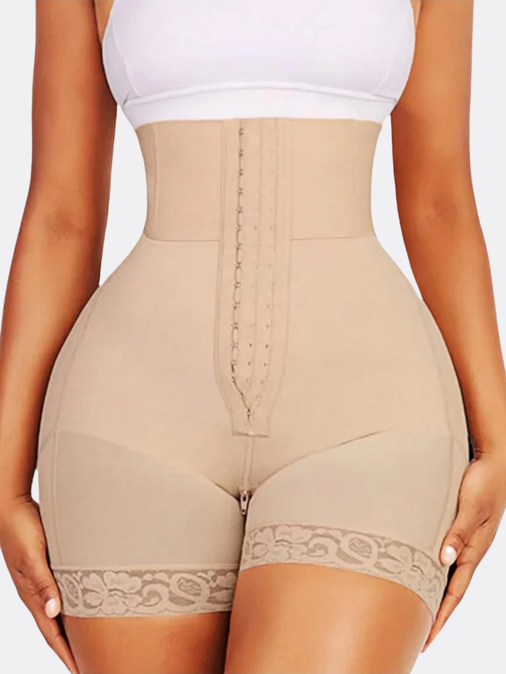 1pc Butt Lifting & Shaping Bodysuit, Women Tummy Control Panty With Hook & Zipper