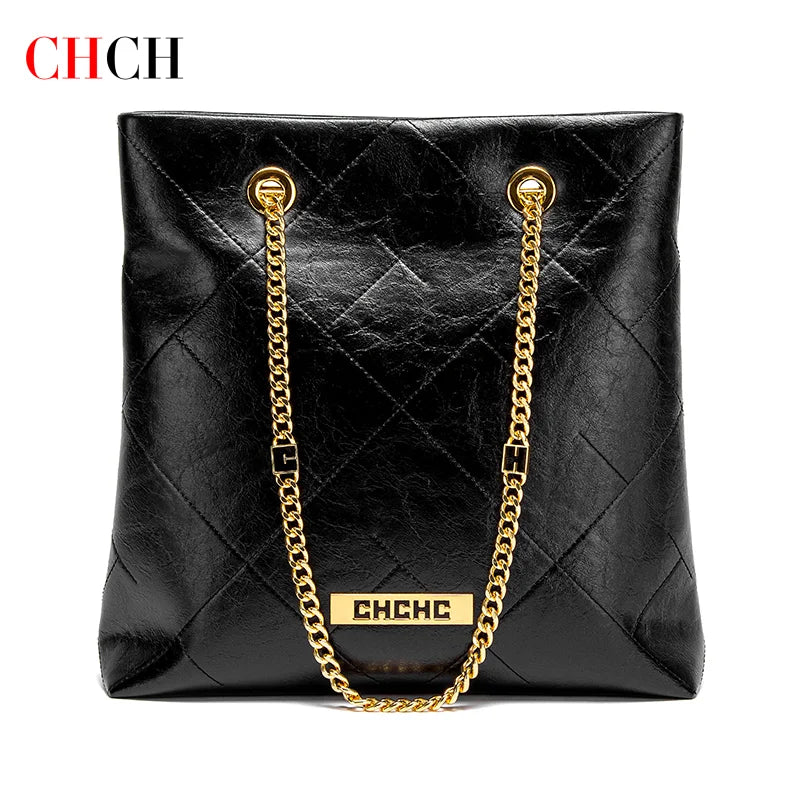 CHCH Women's Tote Bag 2025 New High Quality Chain Bag Women's Shoulder Bag Business Commuter